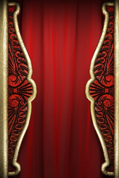gold on red curtain