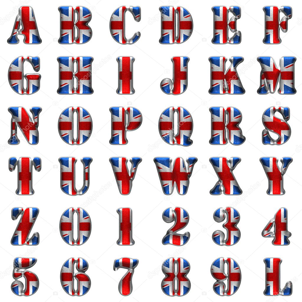 Great Britain alphabet on white background — Stock Photo © videodoctor ...