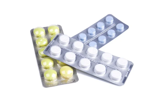 Colorful pills in blisters — Stock Photo, Image