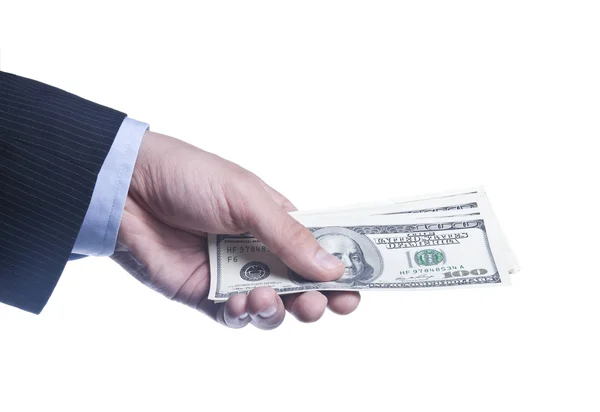 Man's Hand With a Pack Of Dollars — Stock Photo, Image