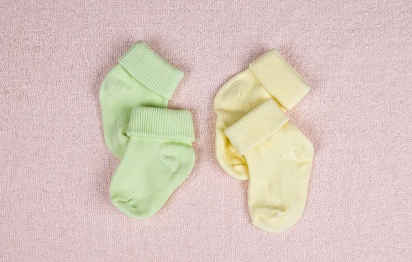 Two pairs of baby socks Stockfoto