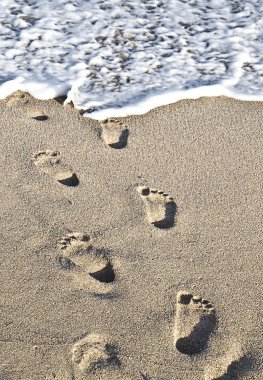 Kumda ayak izleri var.