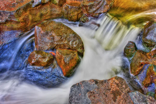 Creek Rock, Rapids and water fall in HDR High Dynamic Range — Stock Photo, Image