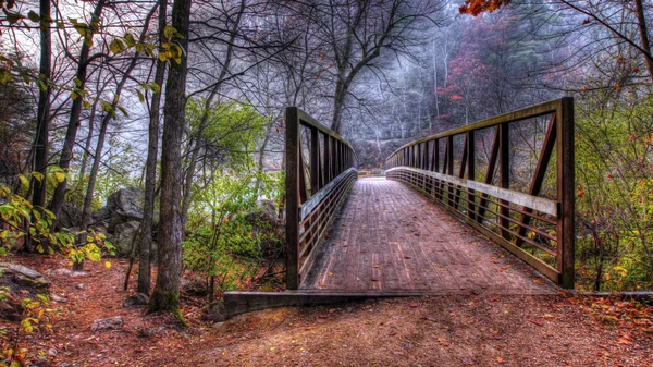 Creek y Bridge en HDR en enfoque suave —  Fotos de Stock