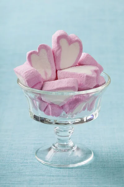 Corações de marshmallow — Fotografia de Stock