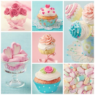 Pastel colored sweets clipart