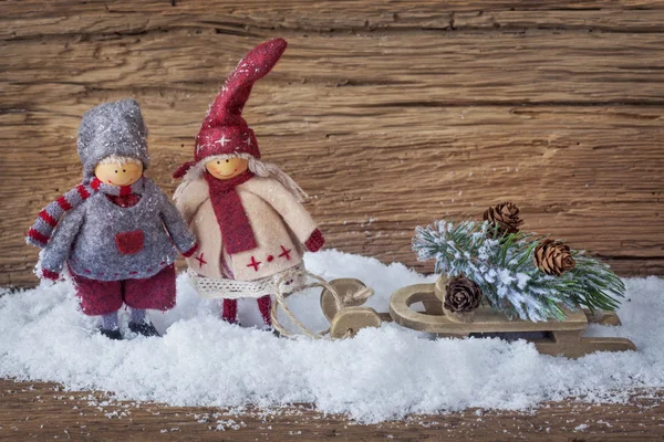Due piccole decorazioni di Babbo Natale — Foto Stock