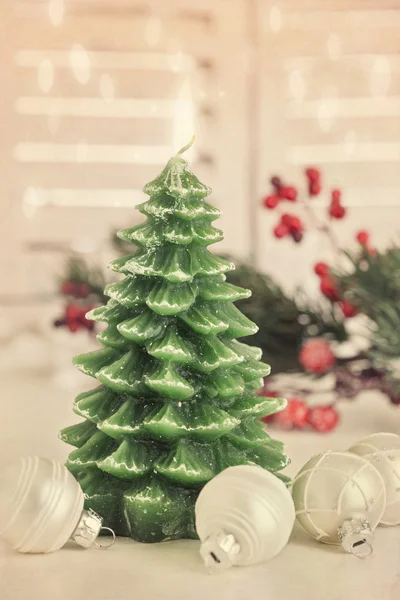 Bougie sapin de Noël — Photo