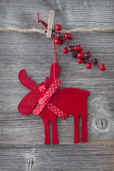 Ciervo navideño de madera —  Fotos de Stock