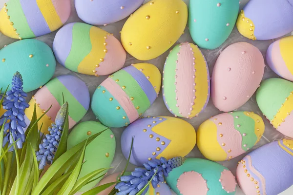 Easter pastel colored eggs — Stock Photo, Image