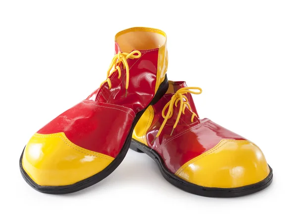 Czerwone i żółte clown buty — Zdjęcie stockowe