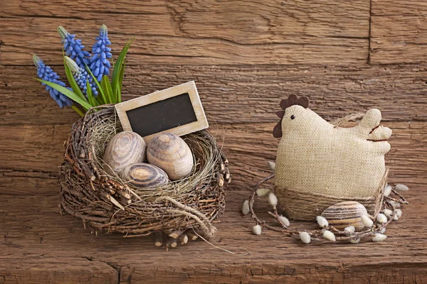 Påskägg i boet — Stockfoto