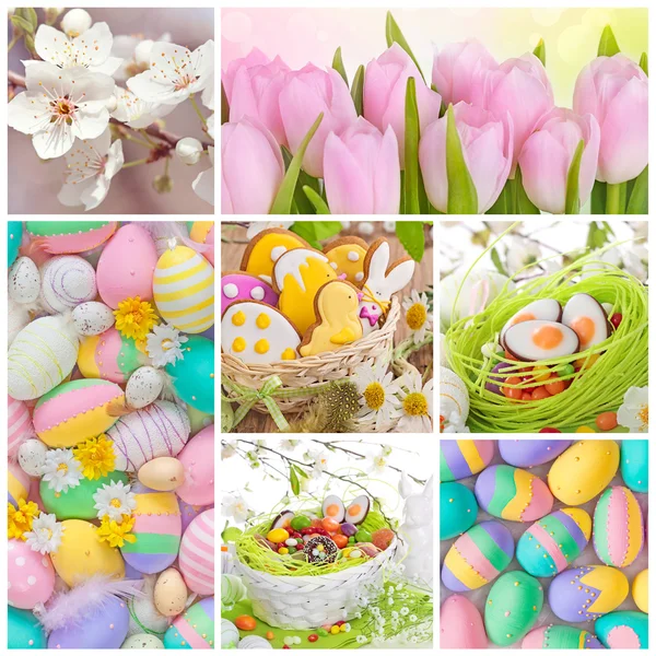 Kleurrijke Pasen collage — Stockfoto