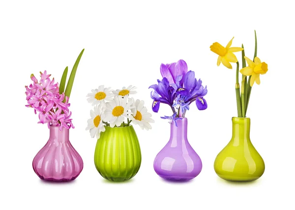 Spring flowers in vases — Stock Photo, Image