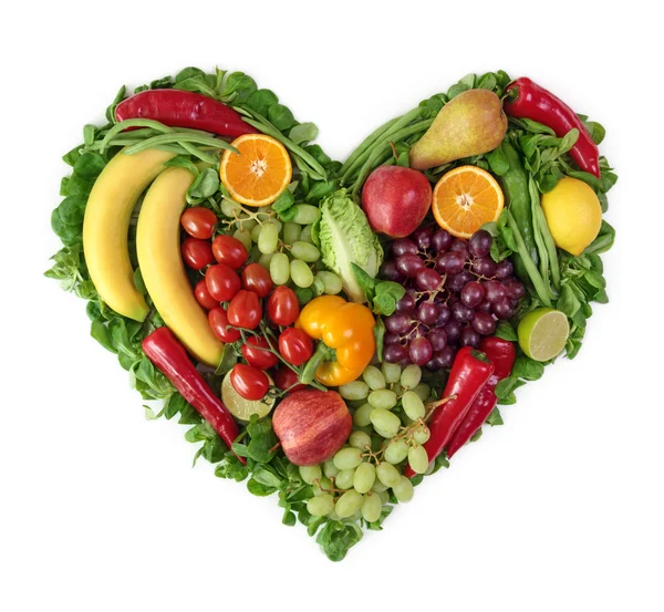 Herz aus Früchten — Stockfoto