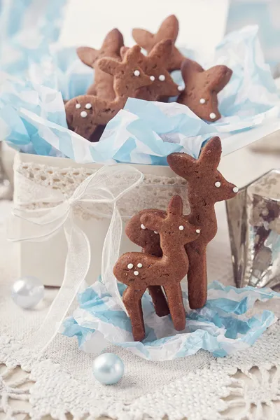Gingerbread reindeer cookies — Stock Photo, Image