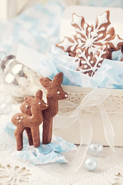 Gingerbread reindeer cookies — Stock Photo, Image