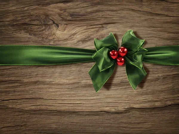 Green christmas bow — Stock Photo, Image