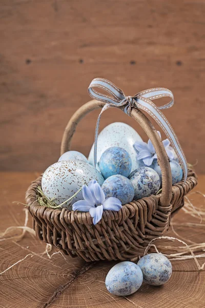 Blue easter eggs — Stock Photo, Image