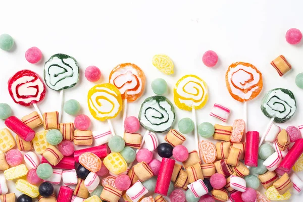 Pastel Colored Sweets White Background — Stock Photo, Image