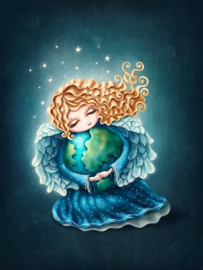 Illustration of Gardian Angel for Planet Earth