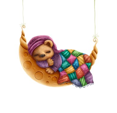 Sevimli küçük bebek ayı. Beyaz bir arkaplanda izole edilmiş