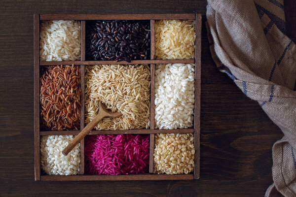Different Types Rice Type Case Royalty Free Stock Photos