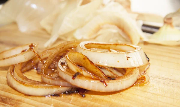 Anelli di cipolla al forno — Foto Stock