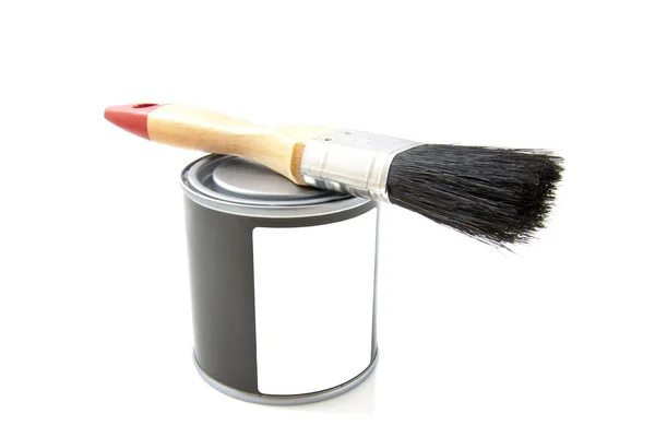 Pensel med paintcan — Stockfoto