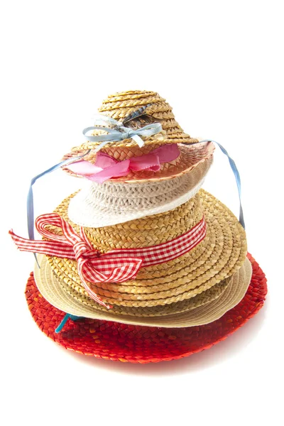 Sombreros de paja en una pila —  Fotos de Stock