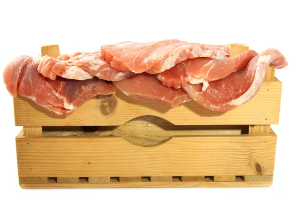 Crate with pork — Stock Photo, Image