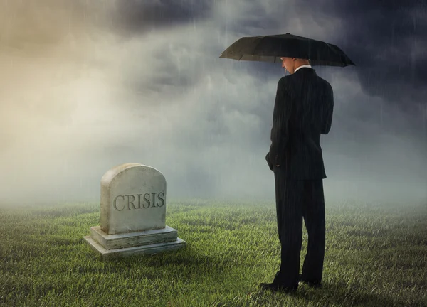 Businessman with umbrella — Stock Photo, Image