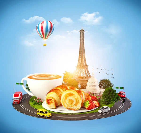 Frukost i paris — Stockfoto