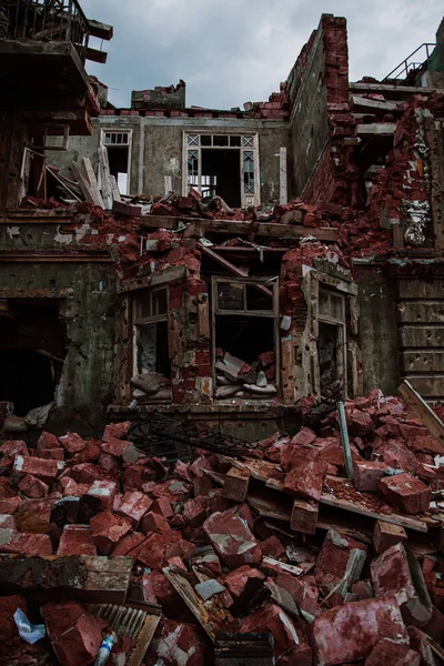 War Russia Ukraine Ruins Destroyed Building — Stock Photo, Image