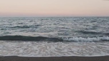 Beautiful blue sea and calm waves Ocean and sky background landscape.