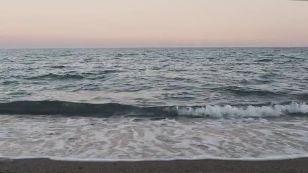 Beautiful Blue Sea Calm Waves Ocean Sky Background Landscape — Video