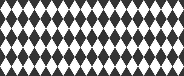 Harlekin nahtloses Muster. Geometrischer Hintergrund mit schwarz-weißer Raute. Zirkus oder Maskerade. Vektorflache Illustration — Stockvektor