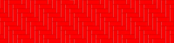 Piros herringbone metró csempe zökkenőmentes minta. Konyha backsplash vagy fürdőszoba fal vagy padló felülete. Metró kő vagy kerámia tégla fal háttér — Stock Vector
