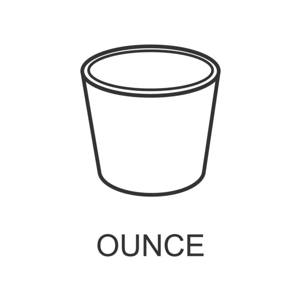 Icône en verre onces fluides isolé sur fond blanc. Unité de volume pour mesurer les liquides. Illustration vectorielle — Image vectorielle