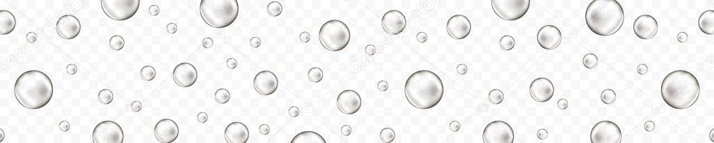 Underwater oxygen bubbles stream. Fizzy carbonated drink, seltzer, beer, soda, cola, lemonade, champagne, sparkling wine texture. Carbon dioxide effect in water