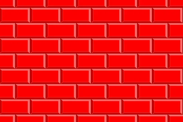 Red subway tile seamless pattern. Metro stone brick background. Kitchen or bathroom wall decoration. Vector flat illustration — Archivo Imágenes Vectoriales