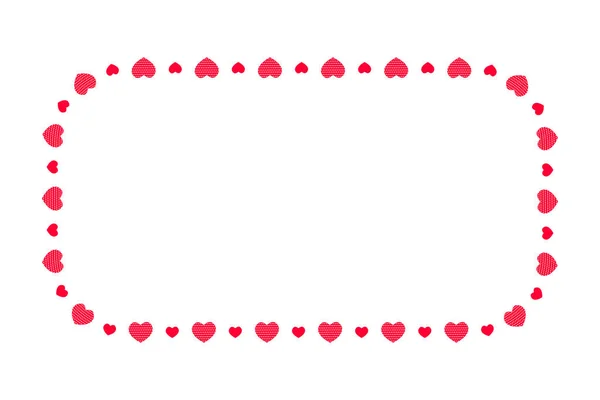Cadre rectangulaire simple avec coeurs. Modèle pour carte d'invitation Saint-Valentin, photo, image, bannière. Illustration vectorielle plate — Image vectorielle