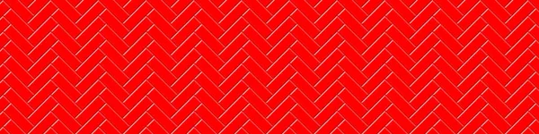 Roter Fischgrat Metrofliese nahtlose Muster. U-Bahn Stein oder Keramik Backstein Hintergrund. Küche Backsplash Textur. Badezimmerwand oder Bodenfläche — Stockvektor
