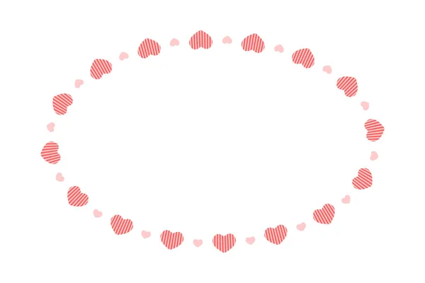 Οβάλ πλαίσιο με καρδιές. Απλό πρότυπο για κάρτα Αγίου Βαλεντίνου, πρόσκληση γάμου, φωτογραφία, εικόνα, πανό. Διανυσματική επίπεδη απεικόνιση — Διανυσματικό Αρχείο