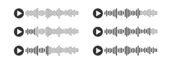 Sprachnachricht-Symbole. Audio-Chat mit Sprachschallwellen isoliert auf weißem Hintergrund. Messenger mobile App-Schnittstelle. Vektorgrafische Illustration — Stockvektor