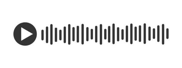 Sprachnachricht. Audio-Chat-Element mit Abspielsymbol und Schallwelle isoliert auf weißem Hintergrund. Messenger mobile App-Schnittstelle. Vektorgrafische Illustration — Stockvektor