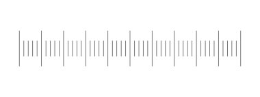 Basit termometre ölçeği modeli. Beyaz arka planda izole edilmiş meteorolojik ya da klinik ölçüm aracı için grafiksel ölçüm cetveli. Vektör özet çizimi