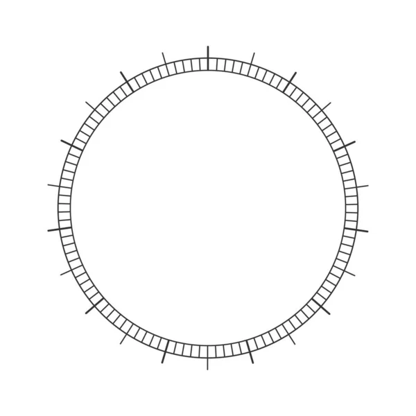 Runde 360 Grad Messskala von Barometer, Tacho, Kompass, Thermometer. Kreismessgerät — Stockvektor