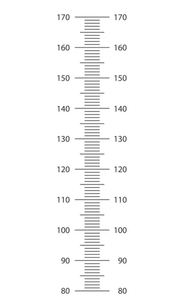 Skala Stadiometru od 80 do 170 cm. Tablica wzrostu dzieci szablon dla naklejek na ścianę izolowane na białym tle. Ilustracja graficzna wektora — Wektor stockowy