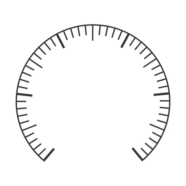 Pressure meter, speedometer, tonometer, thermometer, manometer, barometer, navigator or indicator scale. Measuring dashboard chart template — Stock Vector
